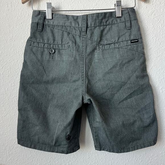 Volcom Youth True To This Shorts Gray Size 26 Front Cotton Blend Chino - Picture 4 of 7